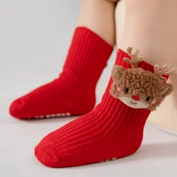 Calcetines Navidad rojos para bebé 0-3 años – Antideslizantes invierno