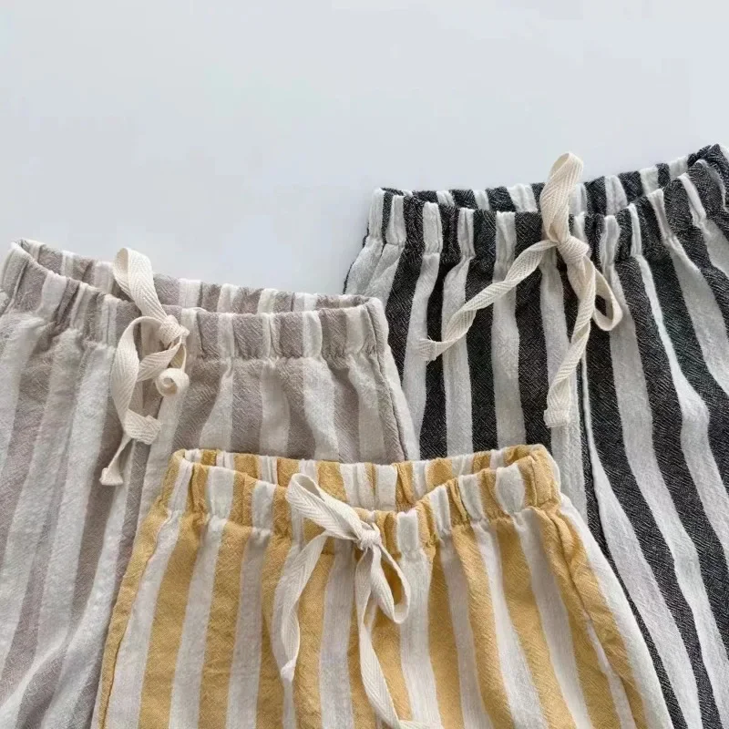 Pantalones de bebé a rayas sueltos para primavera y verano - imagen 3