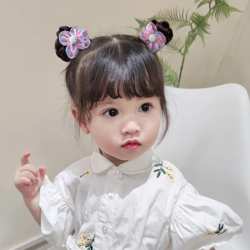 Gomas y lazos para el pelo de niña con flores, elásticos suaves - imagen 3