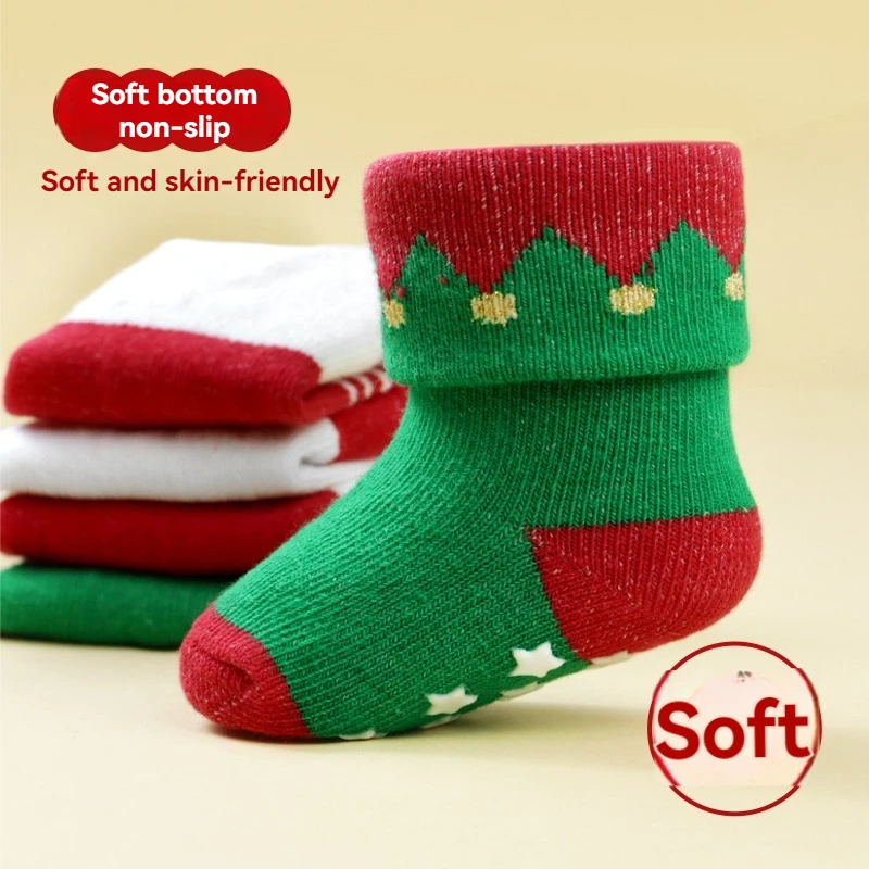 Calcetines de Navidad absorbentes de algodón para bebé unisex - imagen 5