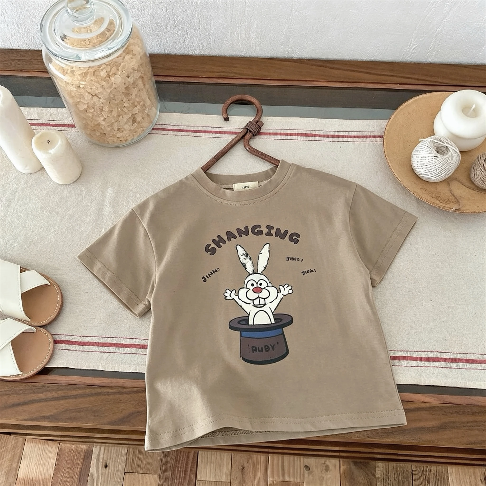 Camiseta de manga corta estampada con cuello redondo para bebé - imagen 5