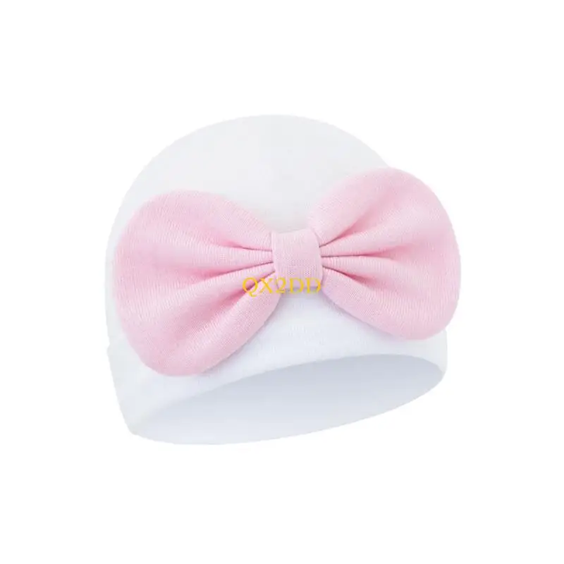 Gorro para bebé suave transpirable con lazo para recién nacidos - imagen 3