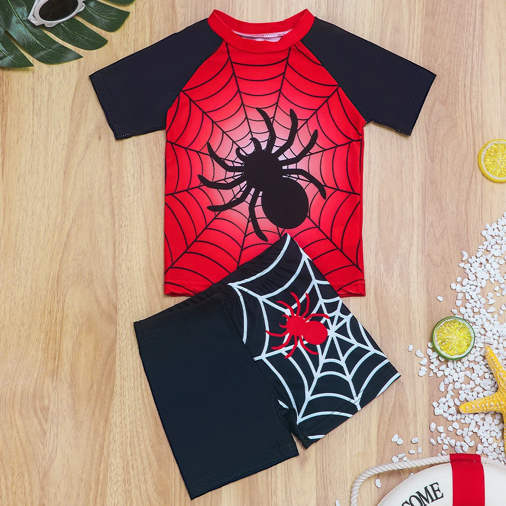 Traje de baño infantil dos piezas estampado araña secado rápido - imagen 2