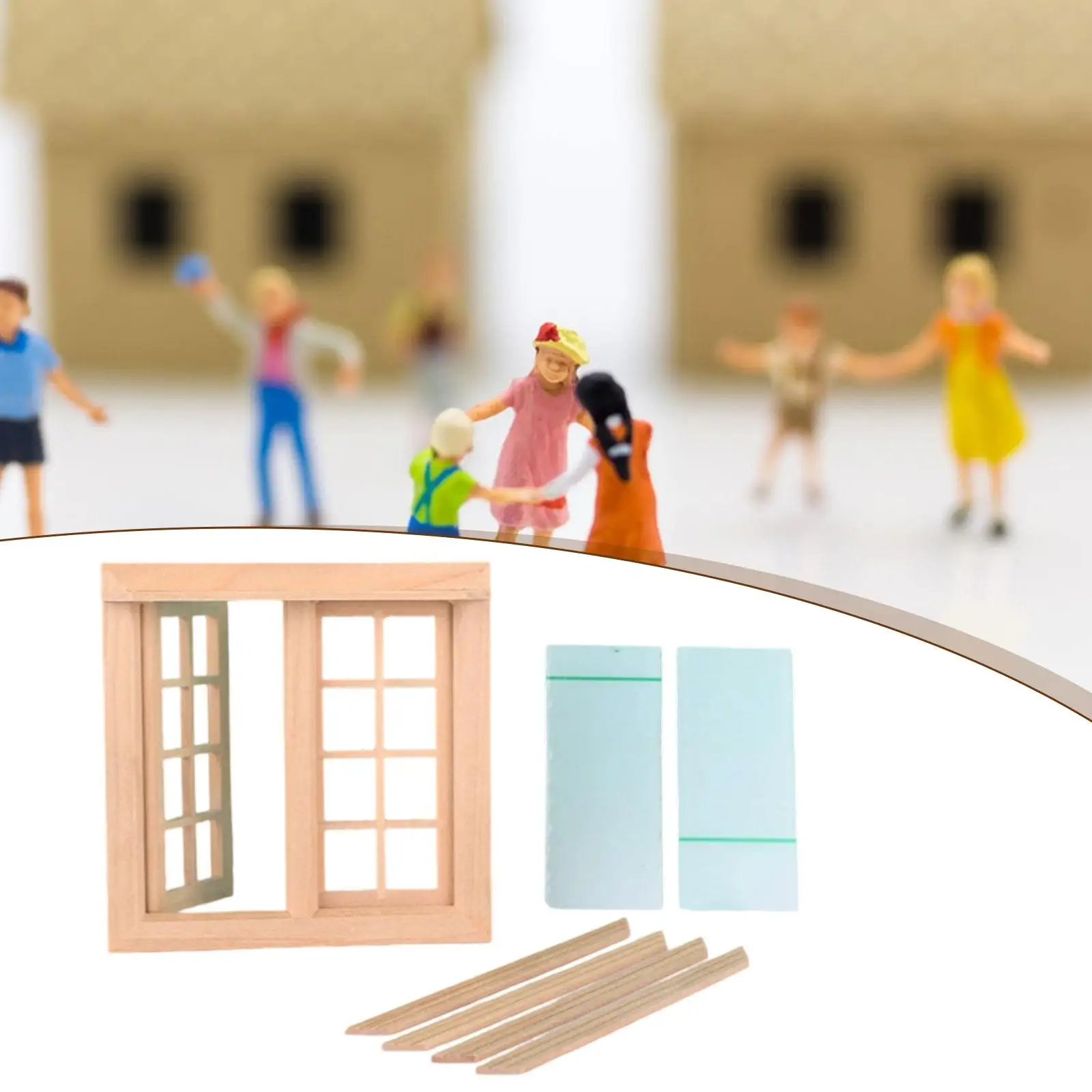 Ventana para casa de muñecas en miniatura – accesorio de simulación - imagen 3