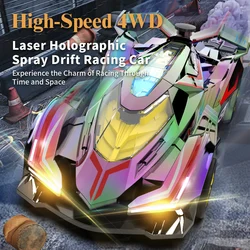 Coche RC de drift con luces pulverizadoras y tracción total