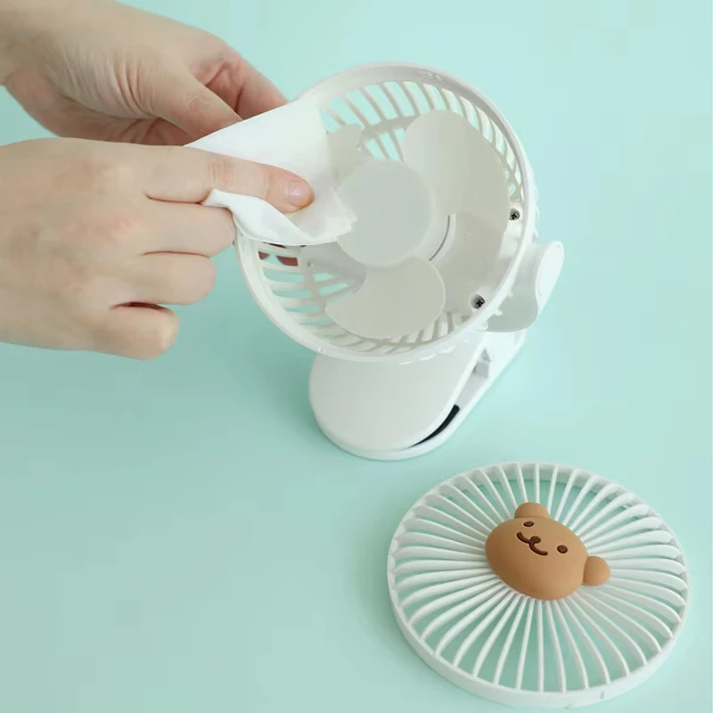 Ventilador portátil para cochecito con clip de oso y conejo - imagen 4