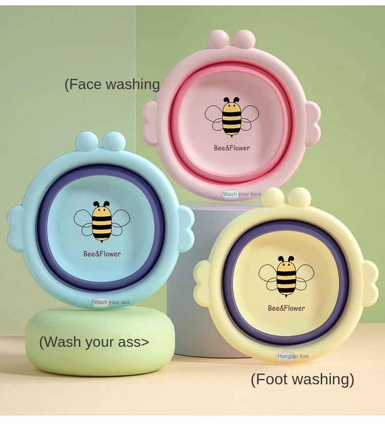 Lavabo pliable de viaje para bebé en posición desplegada