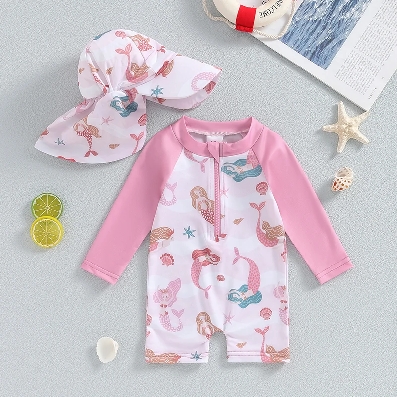 VISgogo traje de baño niña con estampado de concha de mar - imagen 3