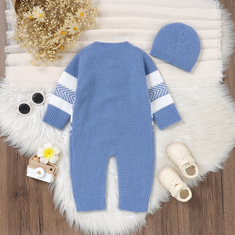 Pelele de bebé a rayas con gorro - Monos tejidos para 0-18 meses - imagen 5