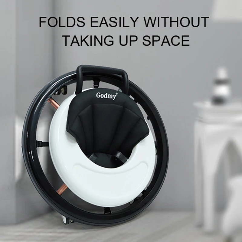 Andador bebé con ruedas plegable antideslizante y asiento ajustable - imagen 5