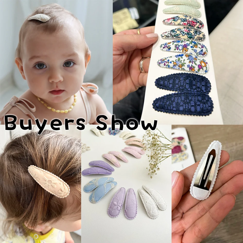 Pinzas de pelo para bebé en algodón - Estampadas con lazo suave - imagen 2