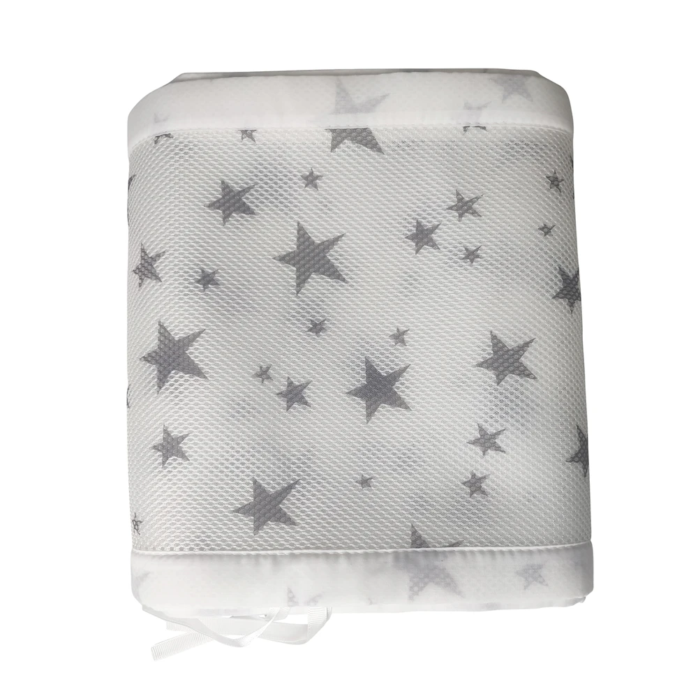 Parachoques de cuna malla transpirable estampado para recién nacido - imagen 3