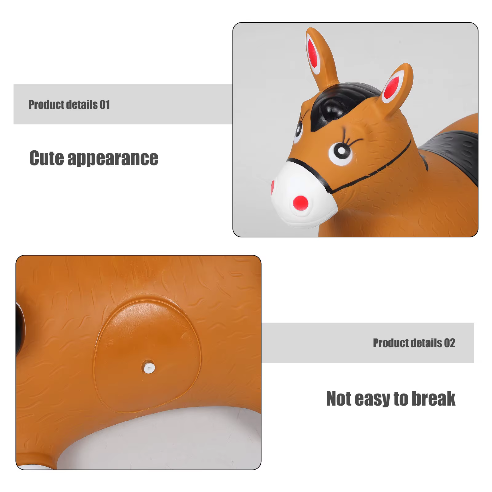 Caballo saltarín inflable reforzado para niños - interior y exterior - imagen 4