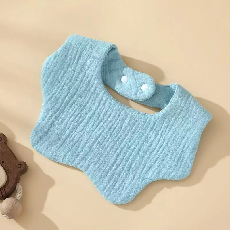 Babero bandana bebé de algodón con cuello pétalo y textura - imagen 2