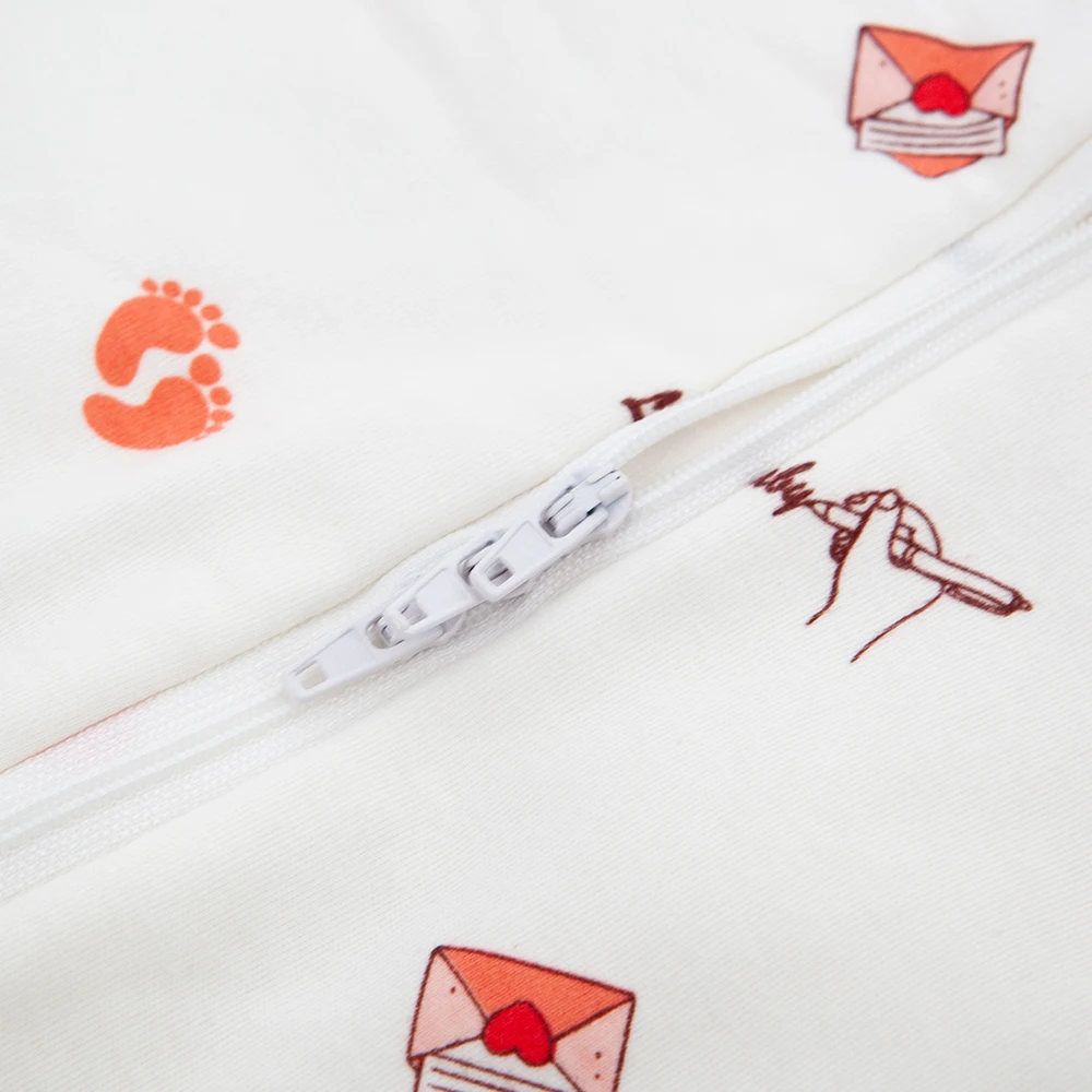 Saco de dormir algodón suave con cremallera para otoño e invierno bebé