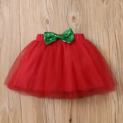 Conjunto Navidad bebé niña: pelele, falda malla, calcetines y diadema
