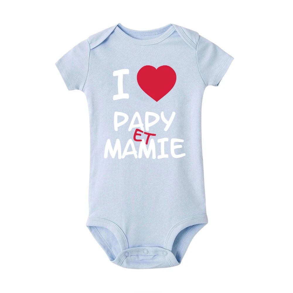 I Love Papy & Mamie Body bebé manga corta verano unisex suave algodón - imagen 3