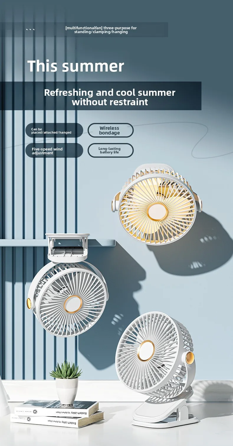 Ventilador portátil para carrito y mano