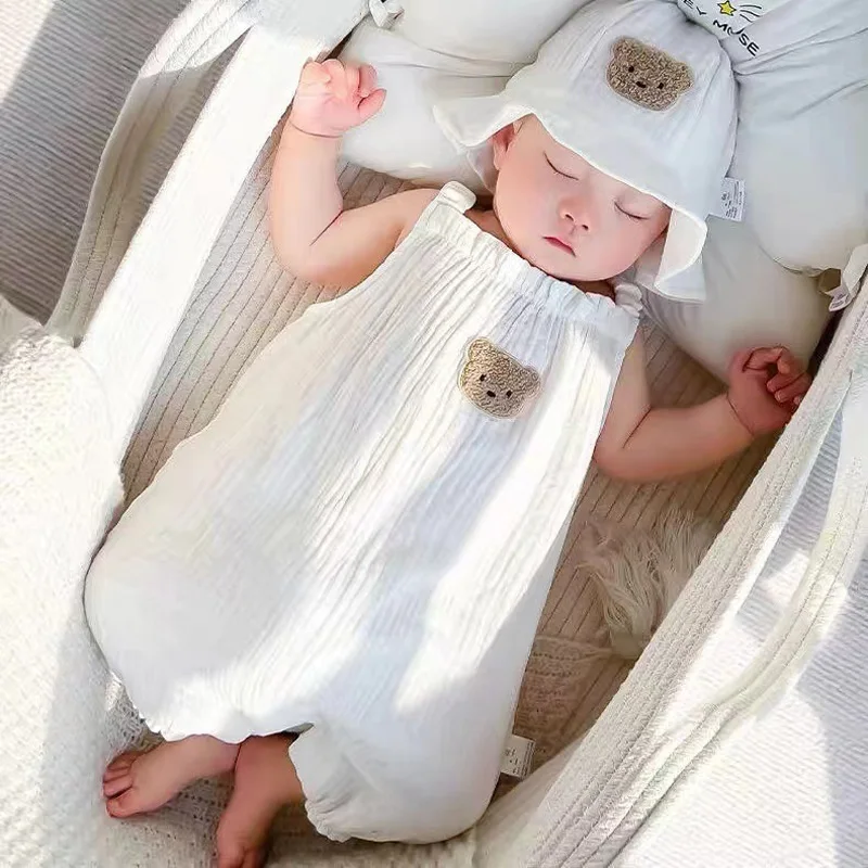 Mono muselina bebé con gorro oso y abrigo de verano - imagen 3