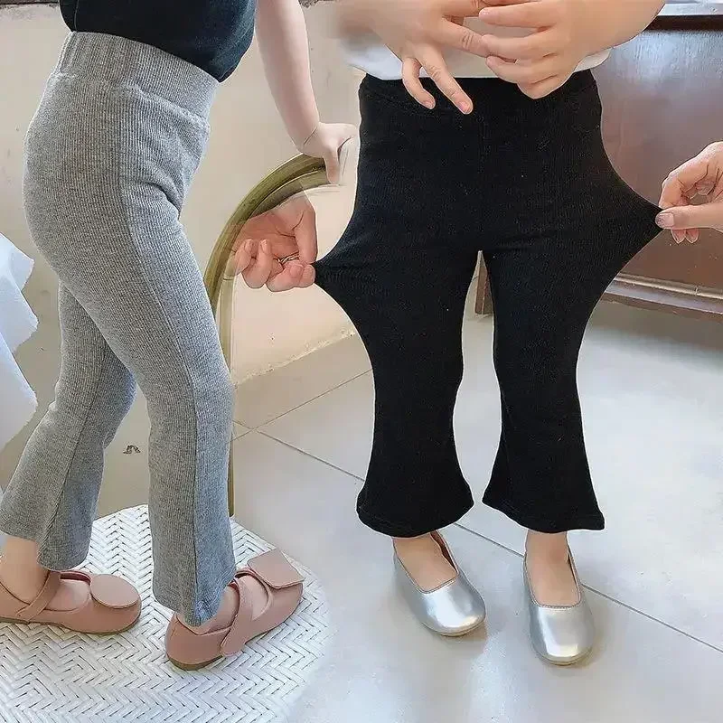 Pantalones acampanados elásticos para niña – Algodón suave para primavera y otoño - imagen 3