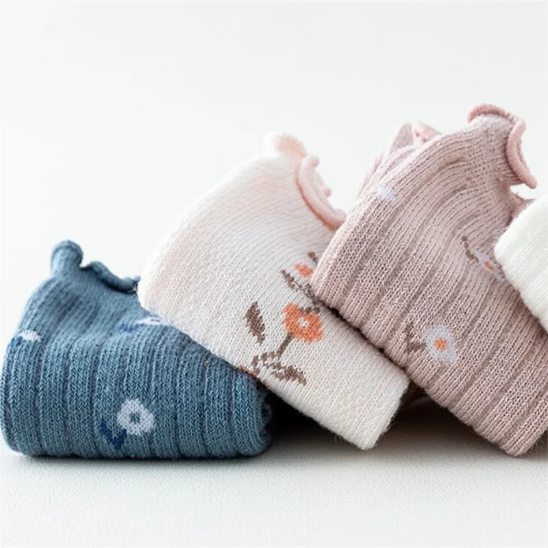 Calcetines de algodón para niña bebé – Estampados suaves primavera/otoño - imagen 3