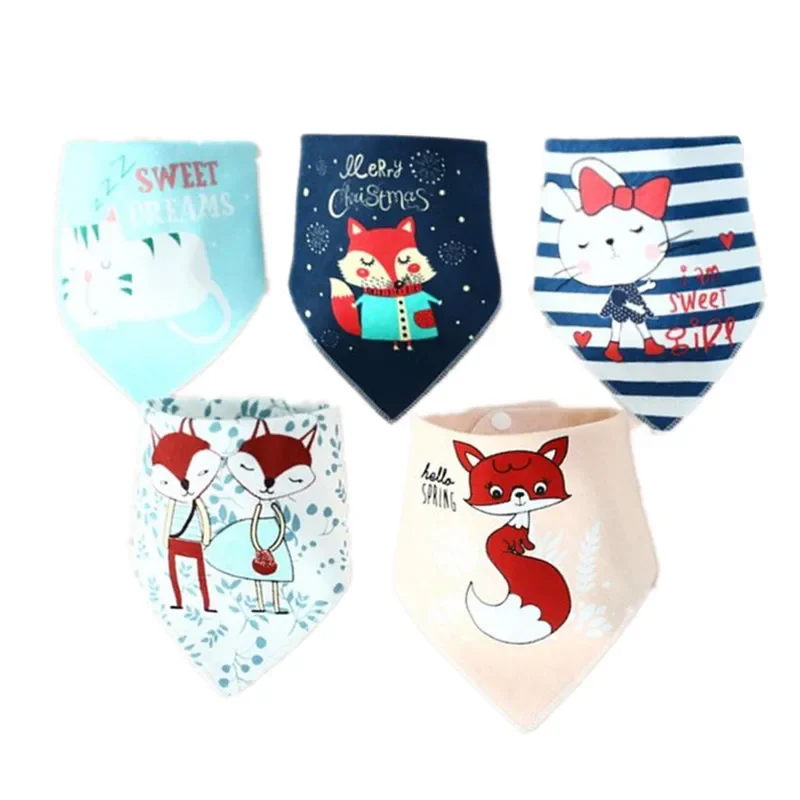 Babero bandana bebé algodón con estampado animal – Suave y absorbente