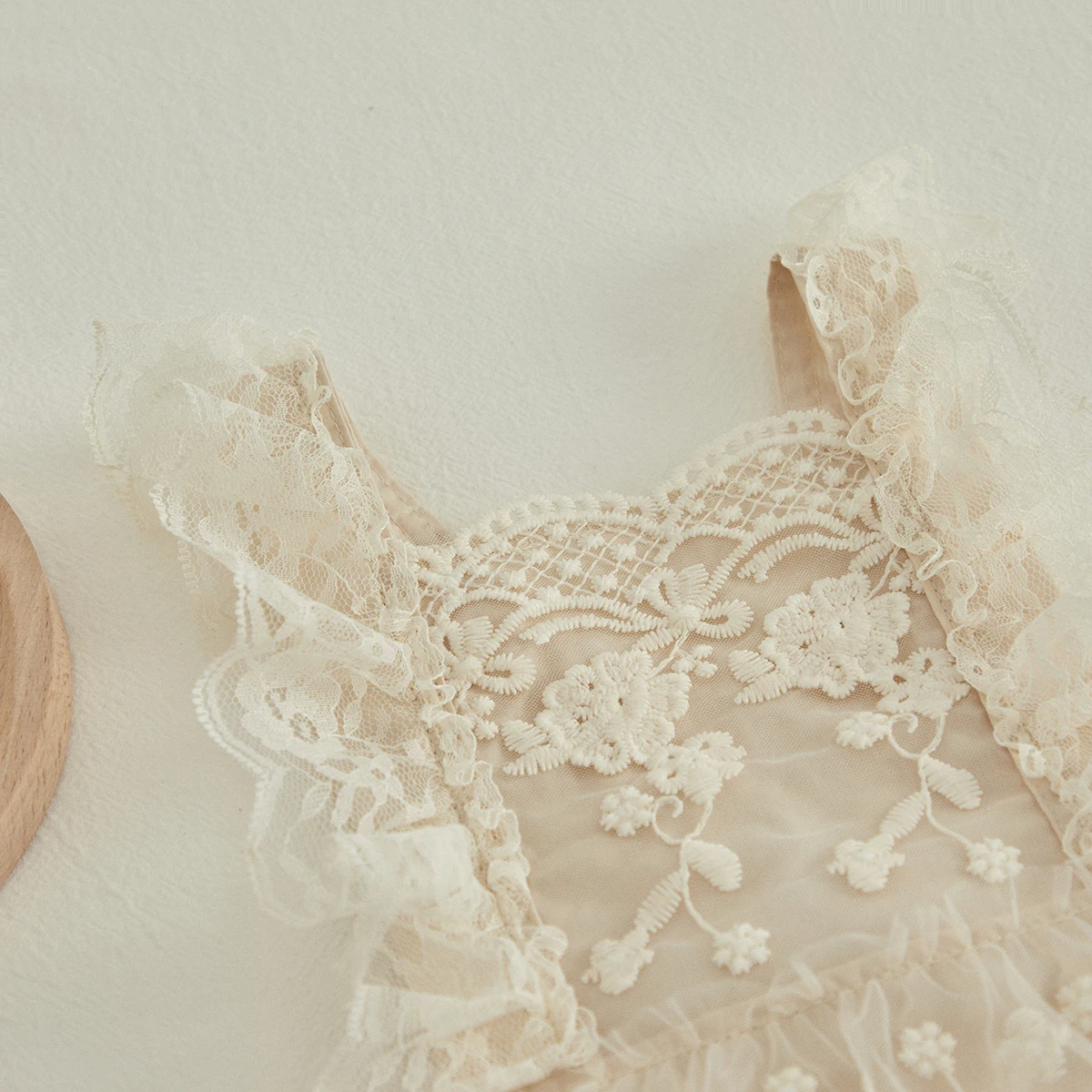 VISgogo Mameluco princesa para niñas con encaje floral y tirantes