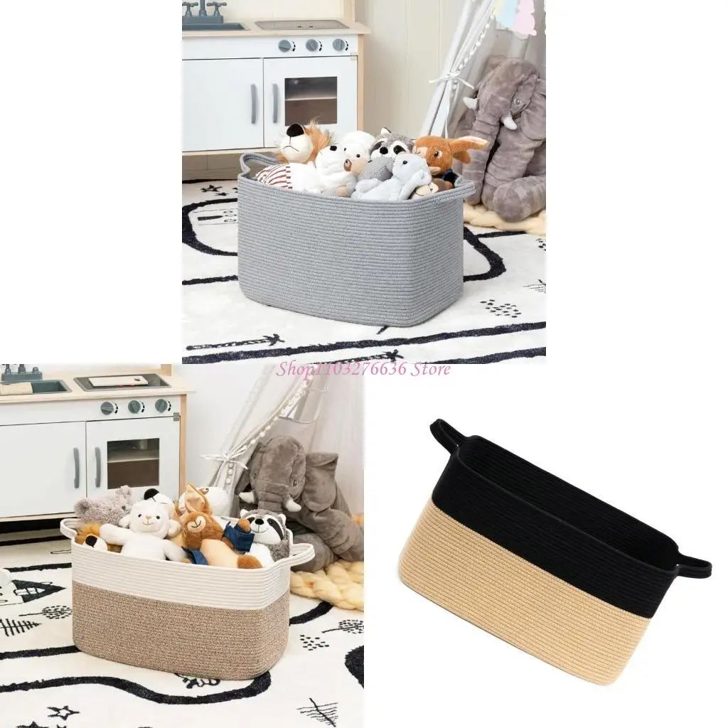 Cesta de almacenamiento de tejido decorativa para estantes - imagen 5