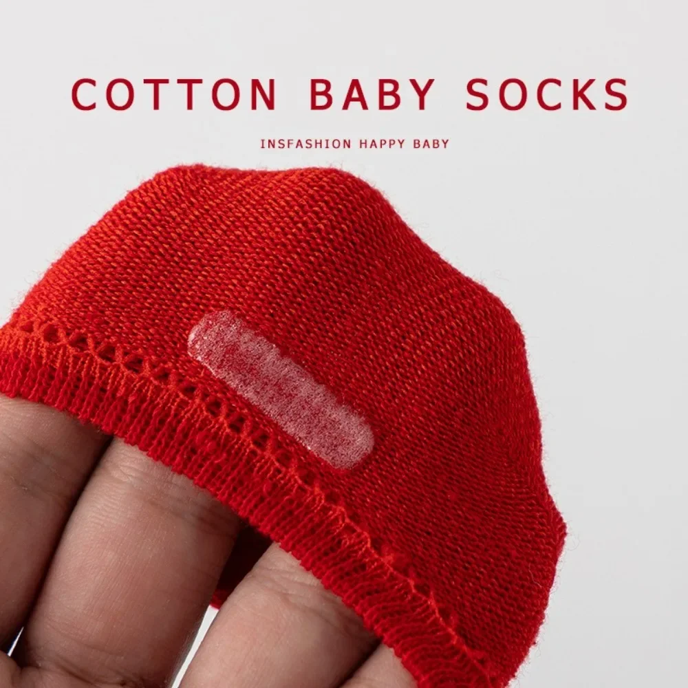 Calcetines rojos de algodón térmico para bebé – Otoño invierno - imagen 5