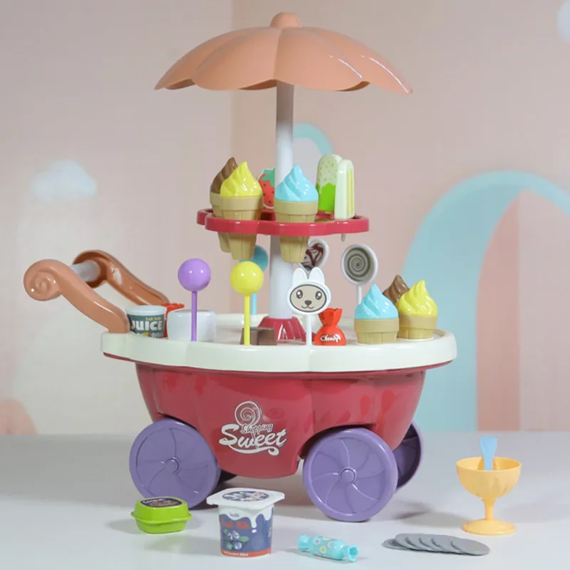 Juego de cocina infantil de helados con carrito de dulces - imagen 3