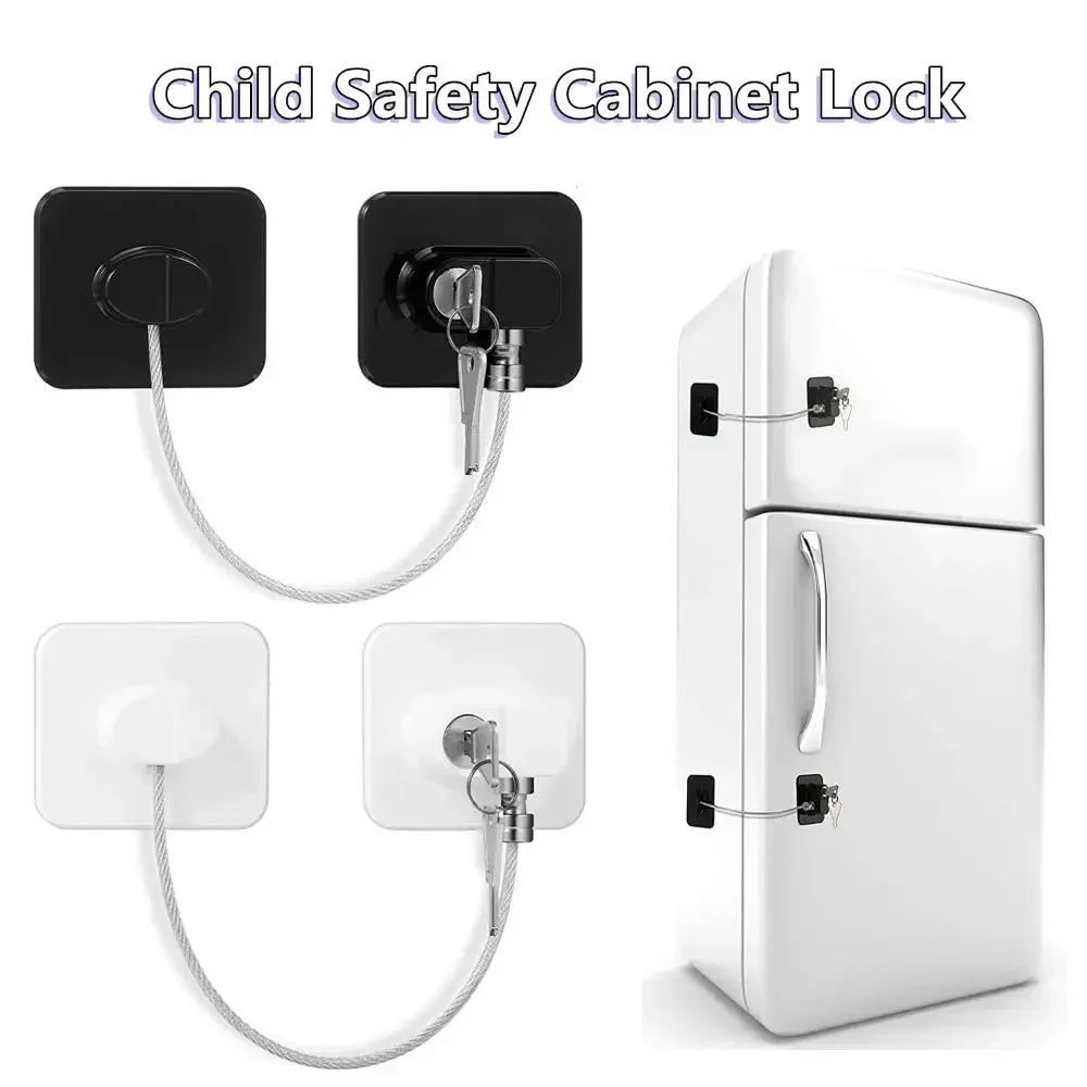 Cerradura de seguridad para nevera con llave resistente infantil - imagen 2