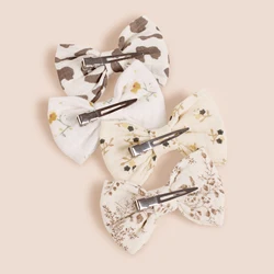 Pinzas lazo de algodón estampadas para el pelo de niña