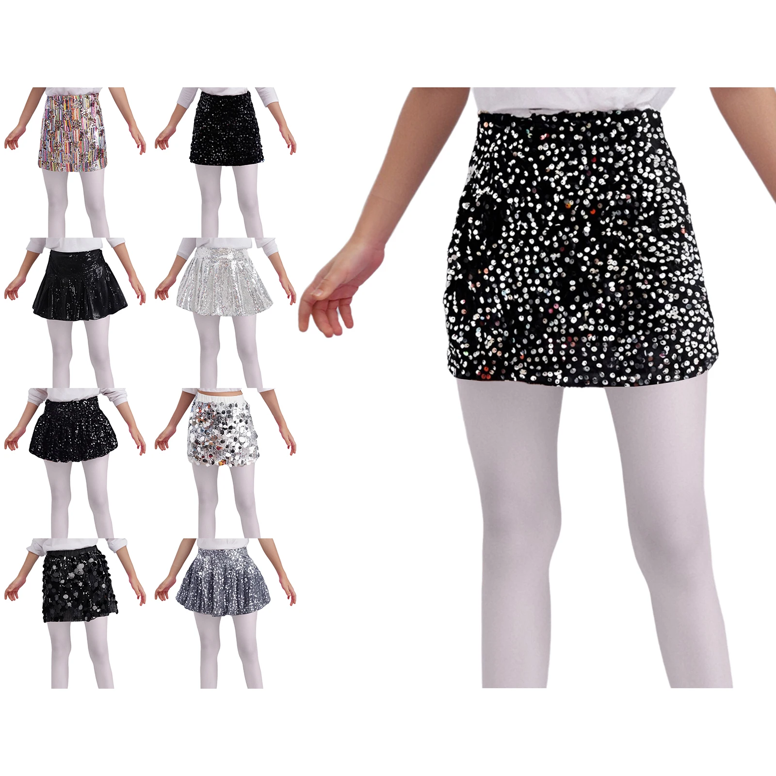 Falda tutú con lentejuelas brillantes para niñas – cintura elástica - imagen 5