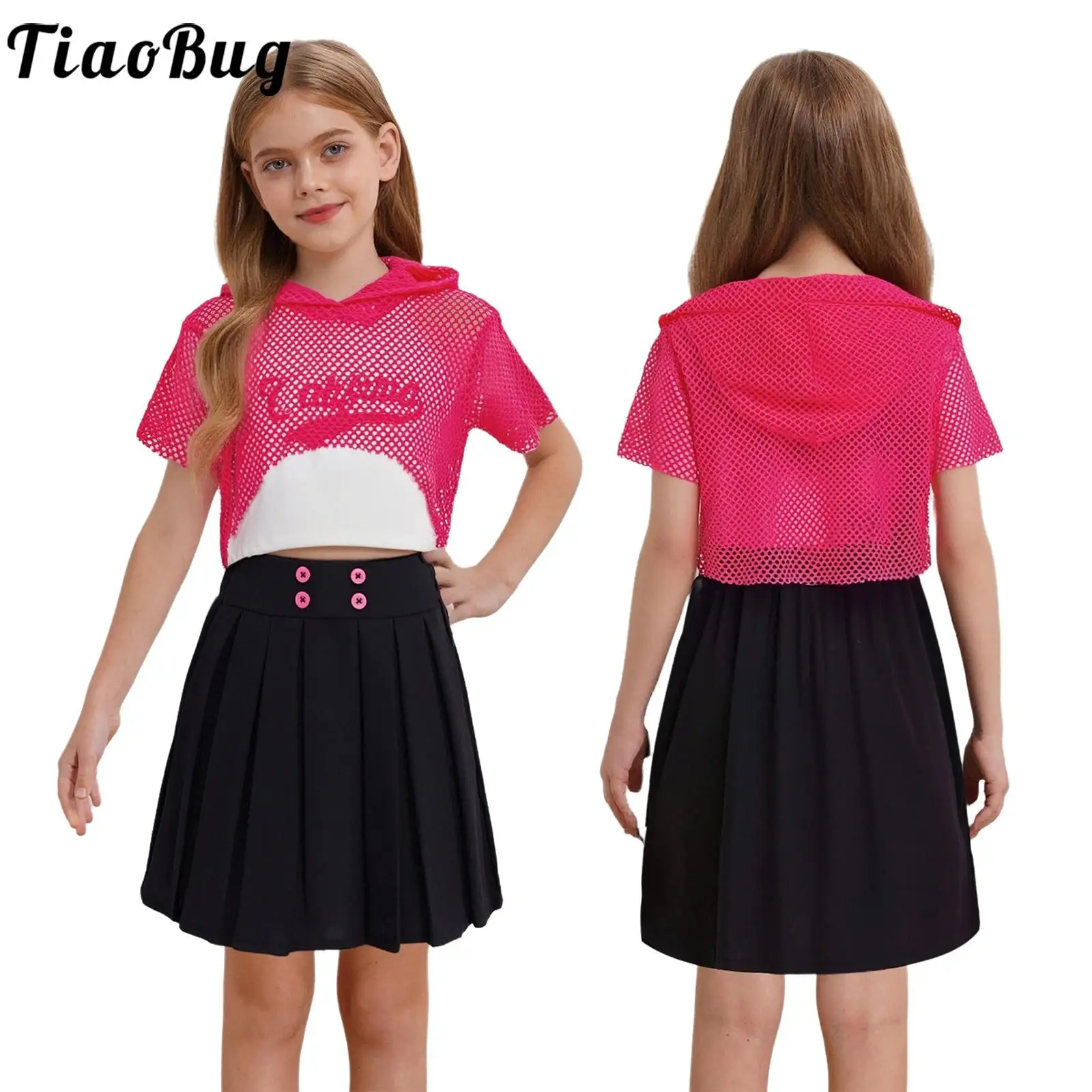 Conjunto de baile jazz para niñas con falda plisada y top - imagen 5