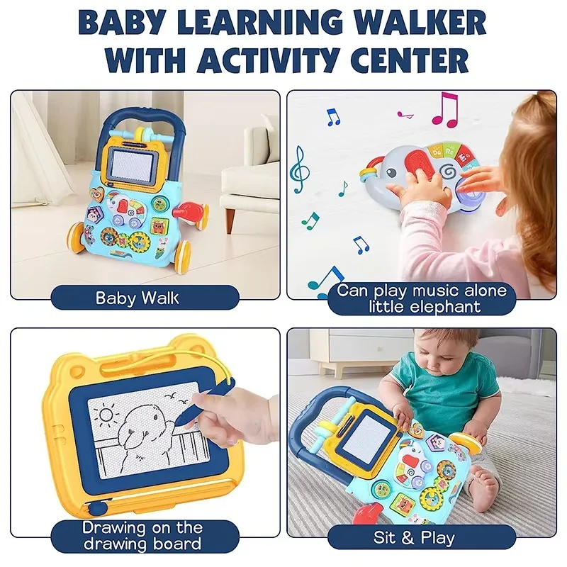 PANGDUBE Andador bebé con tablero arte para aprender a caminar - imagen 3