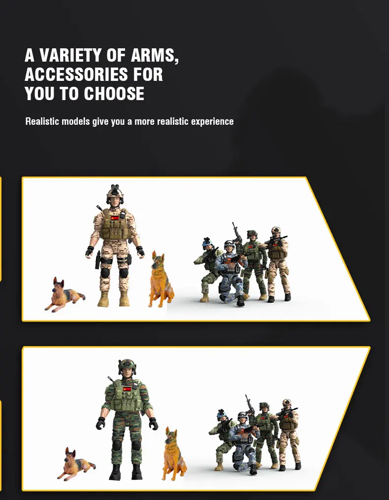 Accesorios incluidos con el modelo de soldado