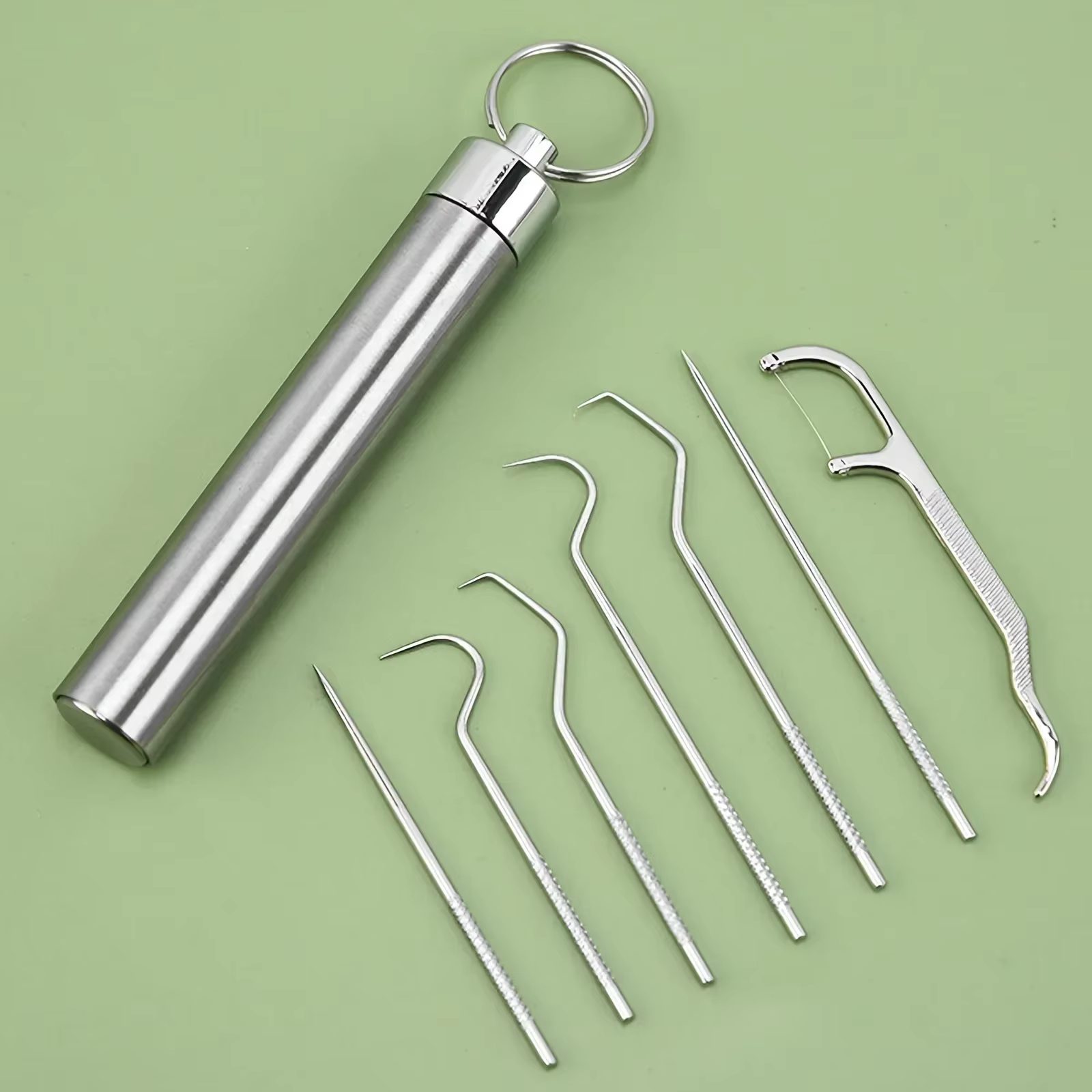 vvocci Palillos de dientes reutilizables acero inoxidable para sarro - imagen 5