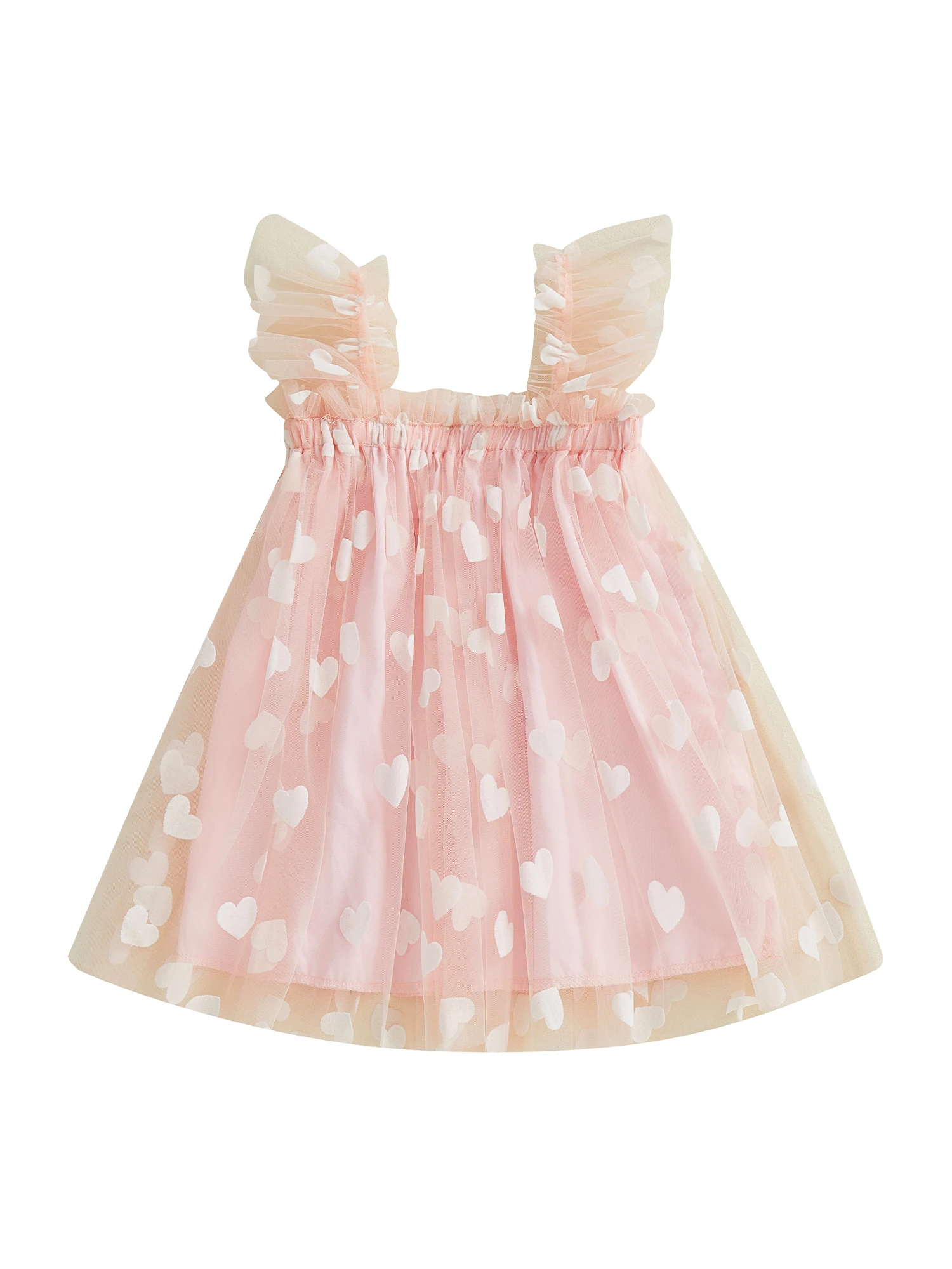 Vestido de princesa de tul con estampado corazón/arco