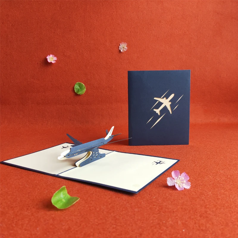 Tarjeta invitación fiesta bebé 3D avión – Manualidad papel - imagen 3
