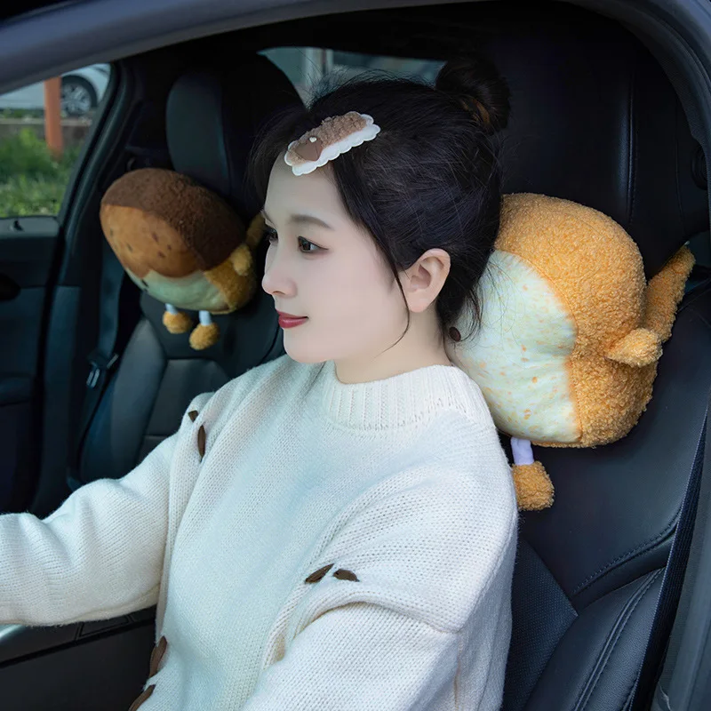 Almohada para asiento de coche, diseño peluche tostado infantil - imagen 3