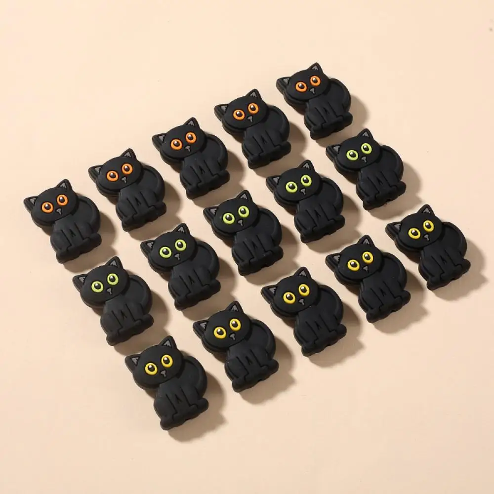 Cuentas mordedor gato negro silicona alimenticia cadena chupete bebé