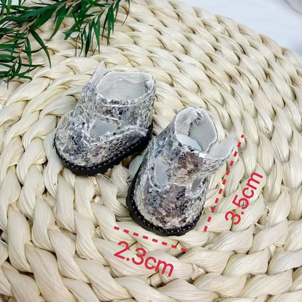 Zapatos de muñeca de cuero con lentejuelas, diseño en miniatura - imagen 5