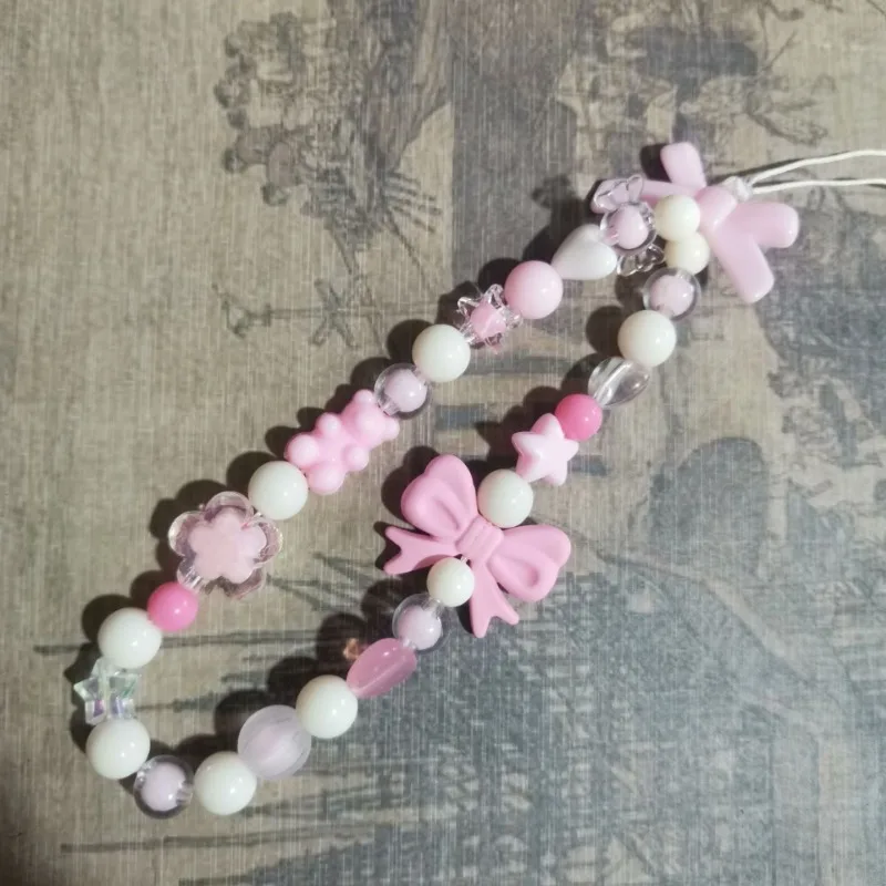 Cadena para móvil con cordón acrílico y lazo corazón - imagen 4
