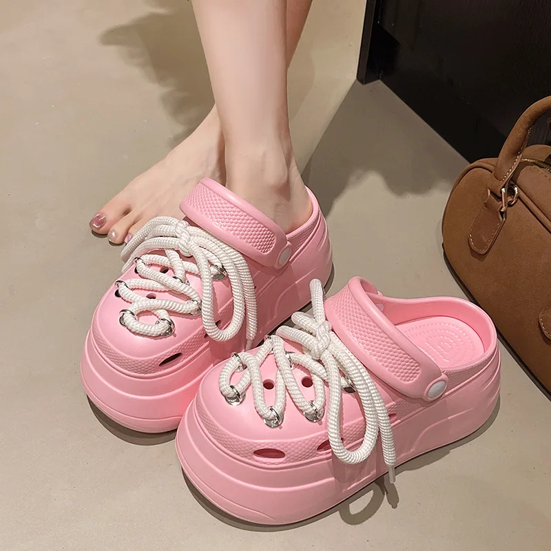 Zapatillas de plataforma con cordones y suela gruesa