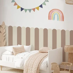 Papel pintado infantil de rayas verticales multicolor autoadhesivo