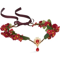 Diadema de elfa princesa con hojas y flores para cosplay