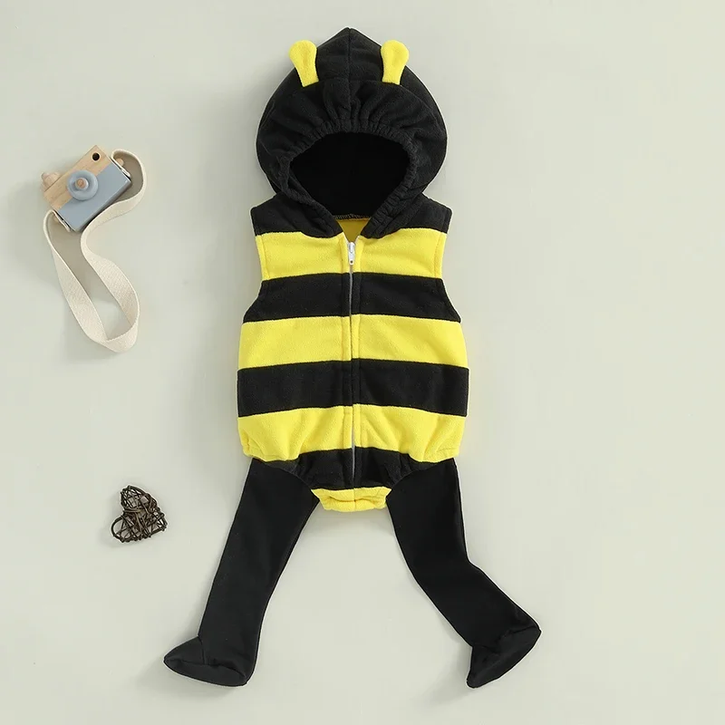 VISgogo Disfraz de abeja bebé con capucha y calcetines - imagen 2