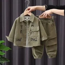 Conjunto de otoño para niño con letras – Manga larga y pantalón