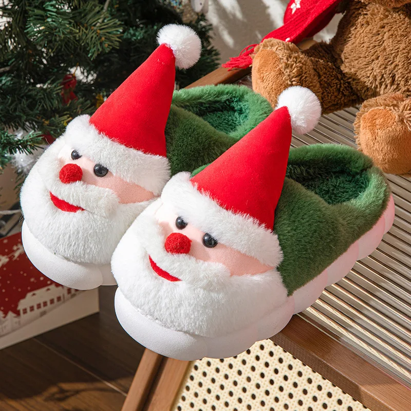 Zapatillas de Navidad algodón con suela gruesa para casa - imagen 2