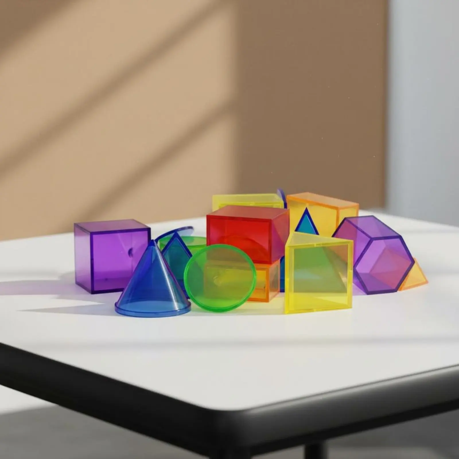 Bloques geométricos transparentes para aprendizaje tridimensional - imagen 2